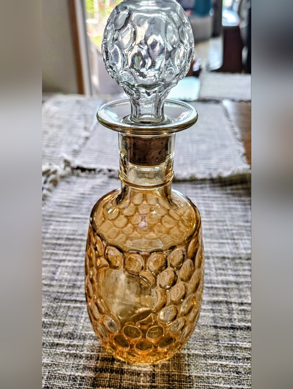 ❤️ Federal Glass Co.| Vintage Decanter W/Stopper| Yorktown Sundown Iridescent